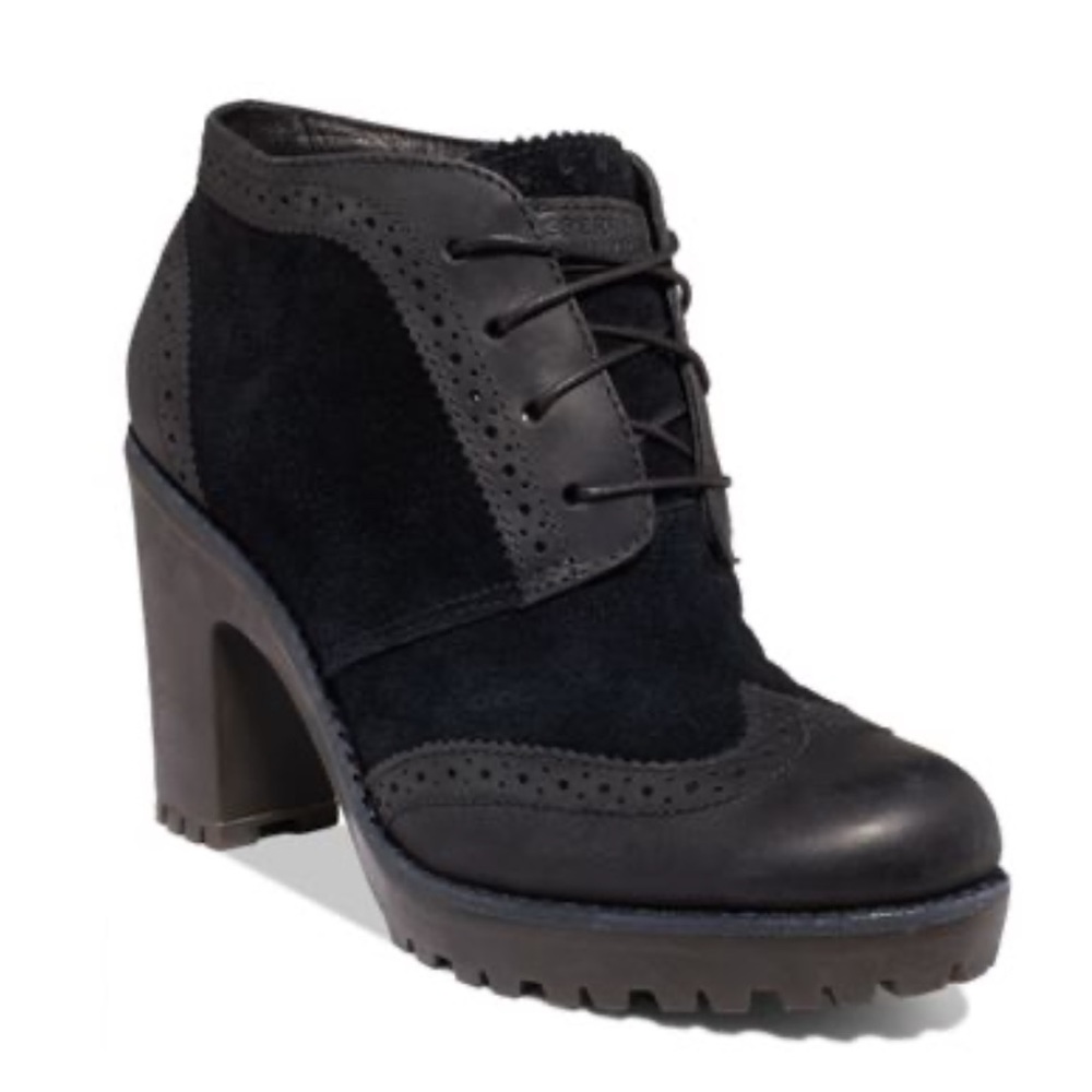 Sperry Emory Lug Sole Block Heel Wingtip Ankle Booties - Size 6